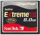 Sandisk Extreme III CompactFlash 8GB (SDCFX3-8192-902) Sandisk Extreme III CompactFlash 8GB (SDCFX3-8192-902)